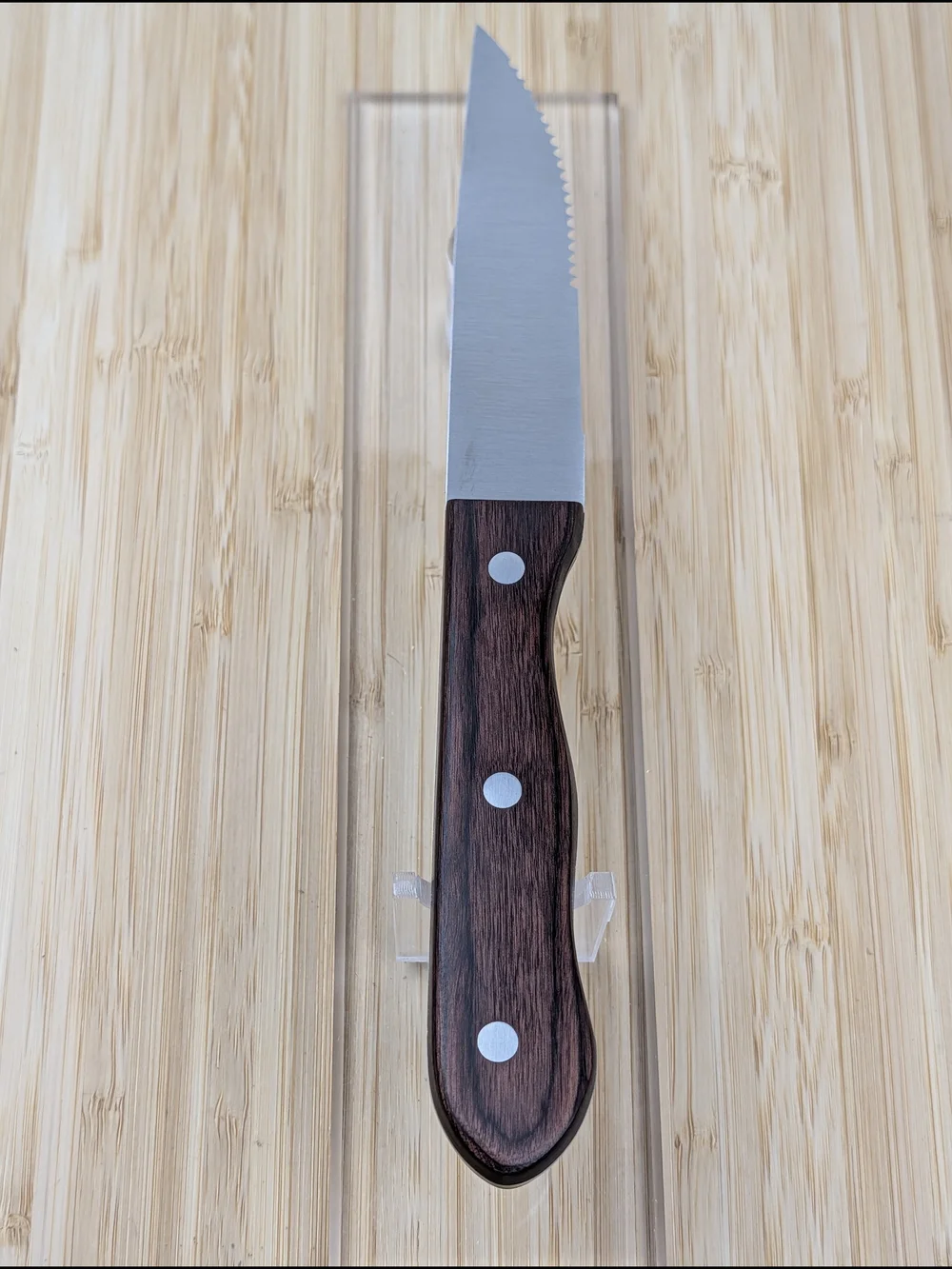 ZWILLING Serrated Steakhouse Steak Knife - Brown Wood Handle, Stainless Blade